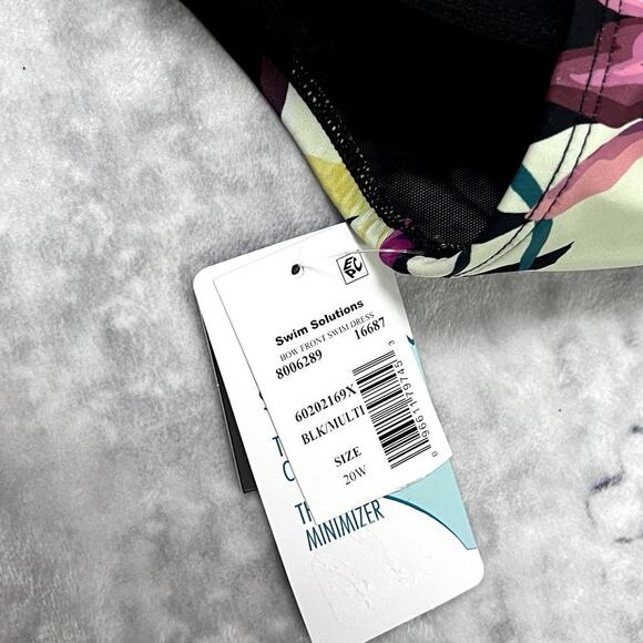 Swim Solutions One Piece Swimsuit Sz 20W - Picture 4 of 6